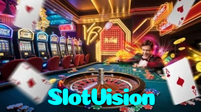SlotVision casino presented on mobile device in Pakistan with slots and live games